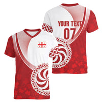 Georgia Rugby Custom Borjgalosnebi Women V-Neck T-Shirt Champions Lelos