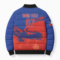 Chile Rugby Custom Los Condores Bomber Puffer Jacket Copihue Motifs