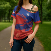 Chile Rugby Custom Los Condores Cross Shoulder Shirt Copihue Motifs