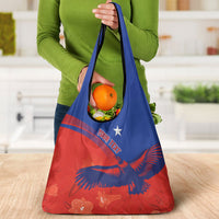 Chile Rugby Custom Los Condores Grocery Bag Copihue Motifs