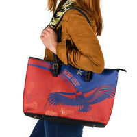 Chile Rugby Custom Los Condores Leather Tote Bag Copihue Motifs