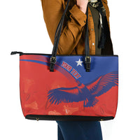 Chile Rugby Custom Los Condores Leather Tote Bag Copihue Motifs