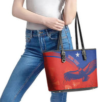 Chile Rugby Custom Los Condores Leather Tote Bag Copihue Motifs