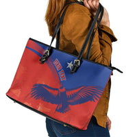 Chile Rugby Custom Los Condores Leather Tote Bag Copihue Motifs