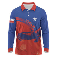 Chile Rugby Custom Los Condores Long Sleeve Polo Shirt Copihue Motifs
