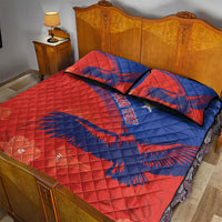 Chile Rugby Custom Los Condores Quilt Bed Set Copihue Motifs