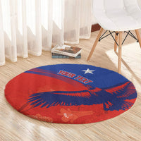 Chile Rugby Custom Los Condores Round Carpet Copihue Motifs