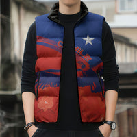 Chile Rugby Custom Los Condores Sleeveless Puffer Jacket Copihue Motifs