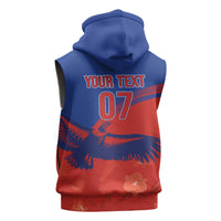 Chile Rugby Custom Los Condores Sleeveless Zip Hoodie Copihue Motifs