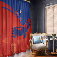 Chile Rugby Custom Los Condores Window Curtain Copihue Motifs