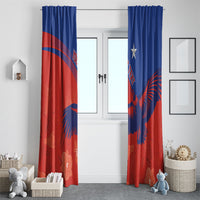 Chile Rugby Custom Los Condores Window Curtain Copihue Motifs