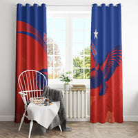 Chile Rugby Custom Los Condores Window Curtain Copihue Motifs