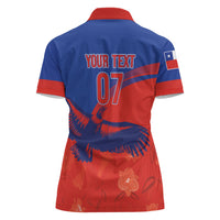 Chile Rugby Custom Los Condores Women Polo Shirt Copihue Motifs