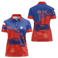 Chile Rugby Custom Los Condores Women Polo Shirt Copihue Motifs