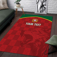 Portugal Rugby Custom Os Lobos Area Rug Bandeira das Quinas Inspired