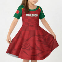 Portugal Rugby Custom Os Lobos Kid Short Sleeve Dress Bandeira das Quinas Inspired