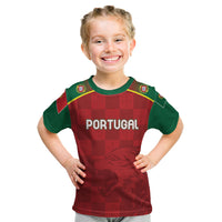 Portugal Rugby Custom Os Lobos Kid T Shirt Bandeira das Quinas Inspired