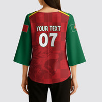 Portugal Rugby Custom Os Lobos Kimono Sleeve Blouse Bandeira das Quinas Inspired