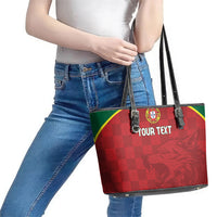 Portugal Rugby Custom Os Lobos Leather Tote Bag Bandeira das Quinas Inspired