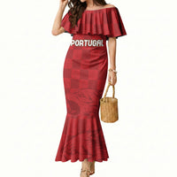 Portugal Rugby Custom Os Lobos Mermaid Dress Bandeira das Quinas Inspired