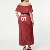 Portugal Rugby Custom Os Lobos Off Shoulder Maxi Dress Bandeira das Quinas Inspired