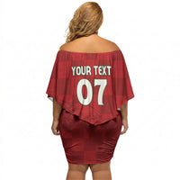 Portugal Rugby Custom Os Lobos Off Shoulder Short Dress Bandeira das Quinas Inspired