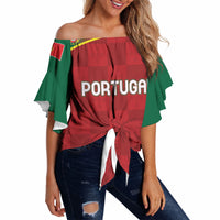 Portugal Rugby Custom Os Lobos Off Shoulder Wrap Waist Top Bandeira das Quinas Inspired