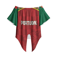 Portugal Rugby Custom Os Lobos Off Shoulder Wrap Waist Top Bandeira das Quinas Inspired