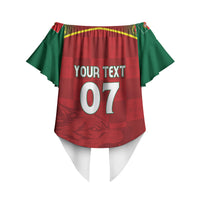 Portugal Rugby Custom Os Lobos Off Shoulder Wrap Waist Top Bandeira das Quinas Inspired