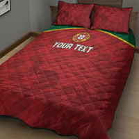 Portugal Rugby Custom Os Lobos Quilt Bed Set Bandeira das Quinas Inspired
