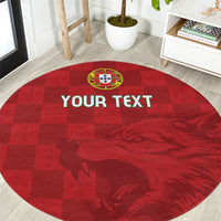 Portugal Rugby Custom Os Lobos Round Carpet Bandeira das Quinas Inspired