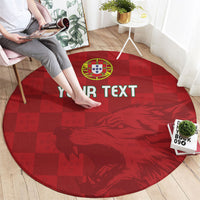 Portugal Rugby Custom Os Lobos Round Carpet Bandeira das Quinas Inspired