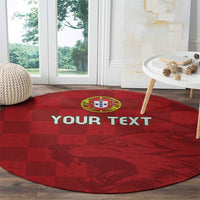 Portugal Rugby Custom Os Lobos Round Carpet Bandeira das Quinas Inspired