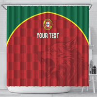 Portugal Rugby Custom Os Lobos Shower Curtain Bandeira das Quinas Inspired
