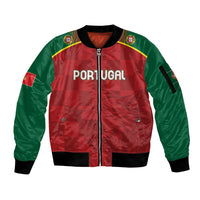 Portugal Rugby Custom Os Lobos Sleeve Zip Bomber Jacket Bandeira das Quinas Inspired