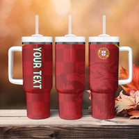 Portugal Rugby Custom Os Lobos Tumbler With Handle Bandeira das Quinas Inspired