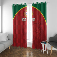 Portugal Rugby Custom Os Lobos Window Curtain Bandeira das Quinas Inspired