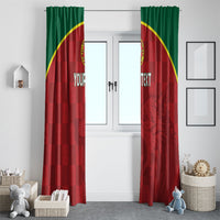 Portugal Rugby Custom Os Lobos Window Curtain Bandeira das Quinas Inspired