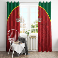 Portugal Rugby Custom Os Lobos Window Curtain Bandeira das Quinas Inspired