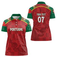 Portugal Rugby Custom Os Lobos Women Polo Shirt Bandeira das Quinas Inspired
