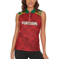 Portugal Rugby Custom Os Lobos Women Sleeveless Polo Shirt Bandeira das Quinas Inspired