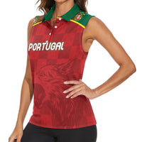 Portugal Rugby Custom Os Lobos Women Sleeveless Polo Shirt Bandeira das Quinas Inspired