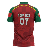 Portugal Rugby Custom Os Lobos Zipper Polo Shirt Bandeira das Quinas Inspired