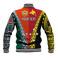 Personalised Papua New Guinea Mix Penama Baseball Jacket Tribal Patterns Half-Half Style LT7 - Wonder Print Shop