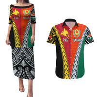 Personalised Papua New Guinea Mix Penama Couples Matching Puletasi Dress and Hawaiian Shirt Tribal Patterns Half-Half Style LT7 - Wonder Print Shop