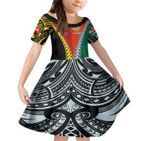 Personalised Papua New Guinea Mix Penama Family Matching Mermaid Dress and Hawaiian Shirt Tribal Patterns Half-Half Style LT7 - Wonder Print Shop