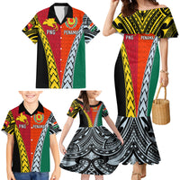 Personalised Papua New Guinea Mix Penama Family Matching Mermaid Dress and Hawaiian Shirt Tribal Patterns Half-Half Style LT7 - Wonder Print Shop