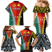 Personalised Papua New Guinea Mix Penama Family Matching Mermaid Dress and Hawaiian Shirt Tribal Patterns Half-Half Style LT7 - Wonder Print Shop
