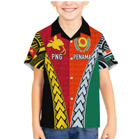 Personalised Papua New Guinea Mix Penama Family Matching Mermaid Dress and Hawaiian Shirt Tribal Patterns Half-Half Style LT7 - Wonder Print Shop