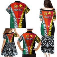 Personalised Papua New Guinea Mix Penama Family Matching Puletasi Dress and Hawaiian Shirt Tribal Patterns Half-Half Style - Wonder Print Shop